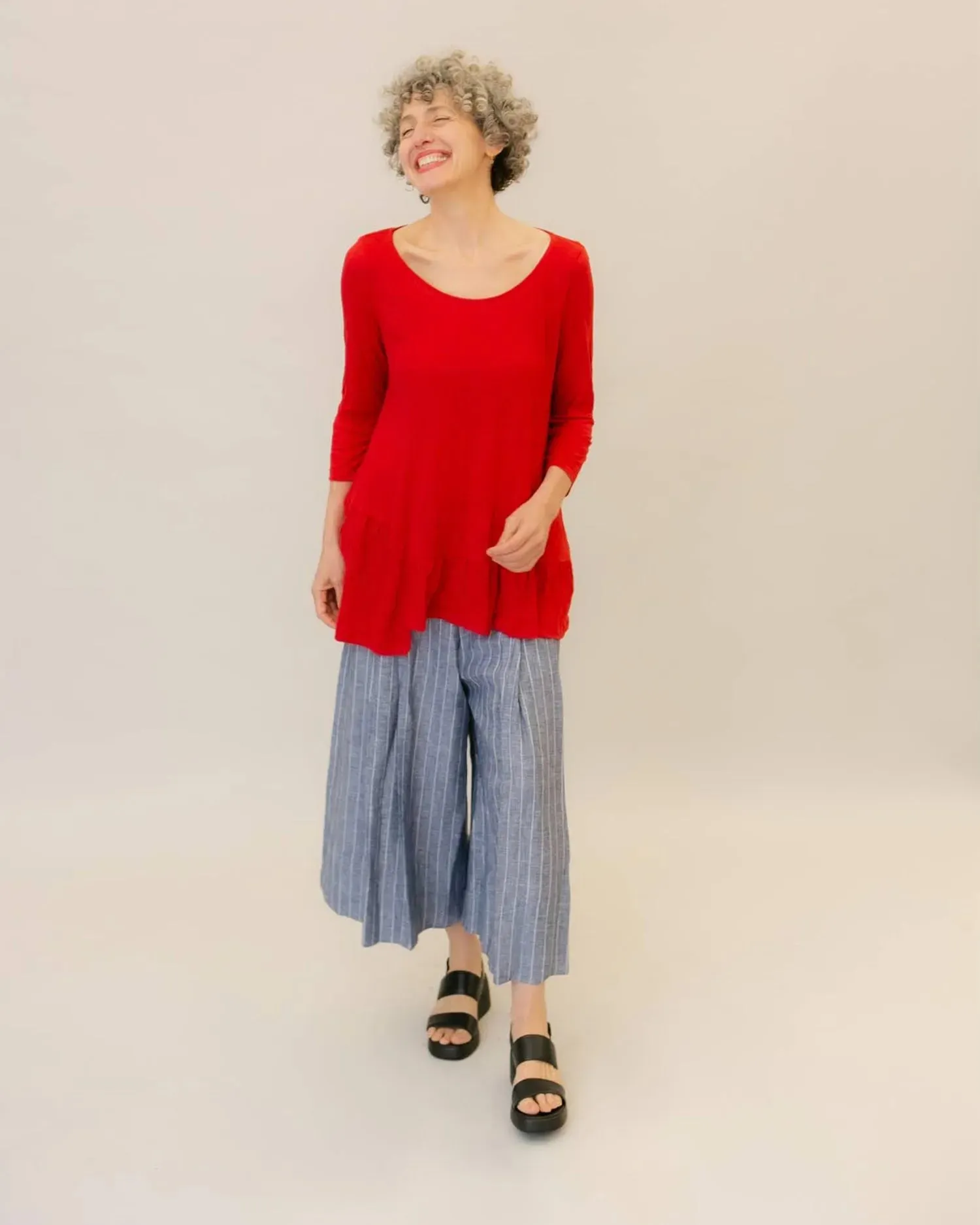 Cara Crinkle Top, Red