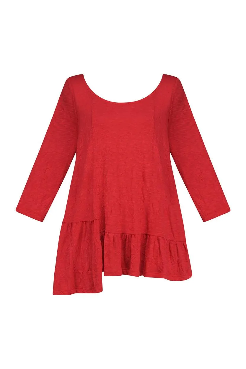 Cara Crinkle Top, Red