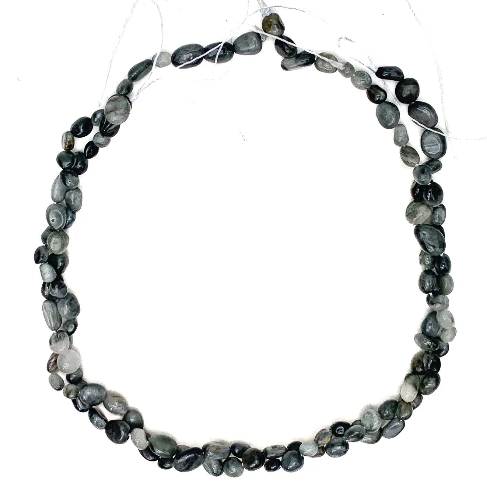 Cat's Eye Small Smooth Pebbles Bead Strand