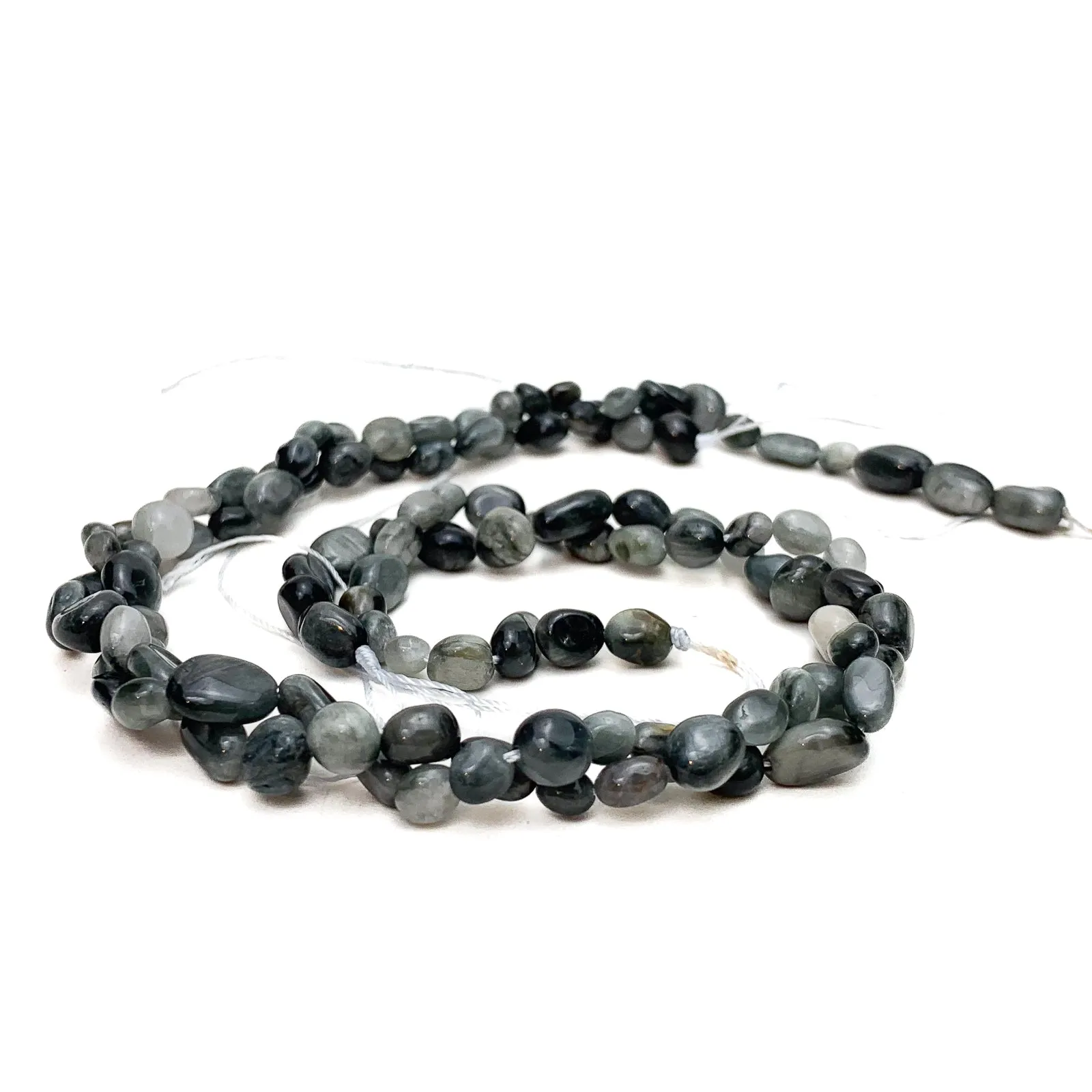 Cat's Eye Small Smooth Pebbles Bead Strand