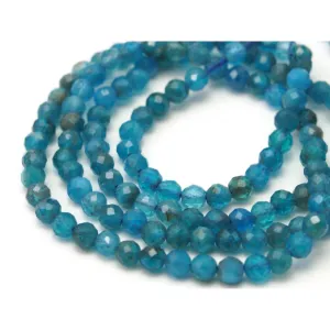 Cerulean Apatite Faceted Rounds 3mm