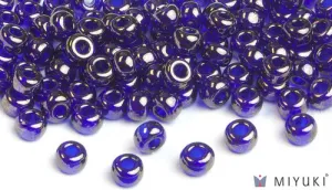 Cobalt Blue Gold Luster 6/0 Glass Beads