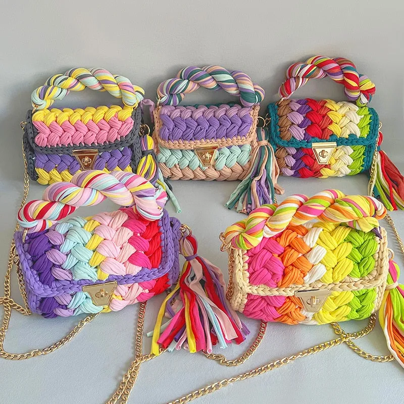Color Multi  Craft  Beach Hand Bag
