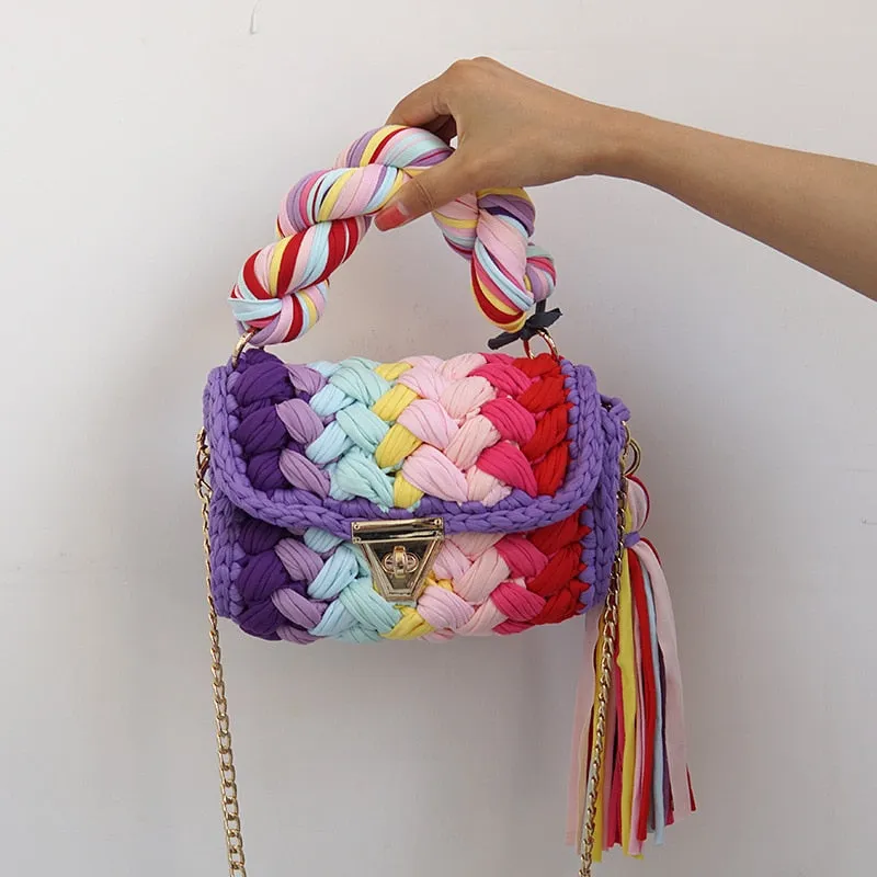 Color Multi  Craft  Beach Hand Bag