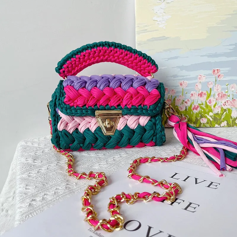 Color Multi  Craft  Beach Hand Bag