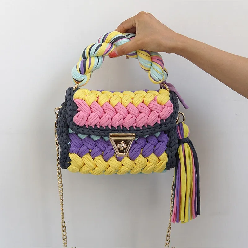 Color Multi  Craft  Beach Hand Bag