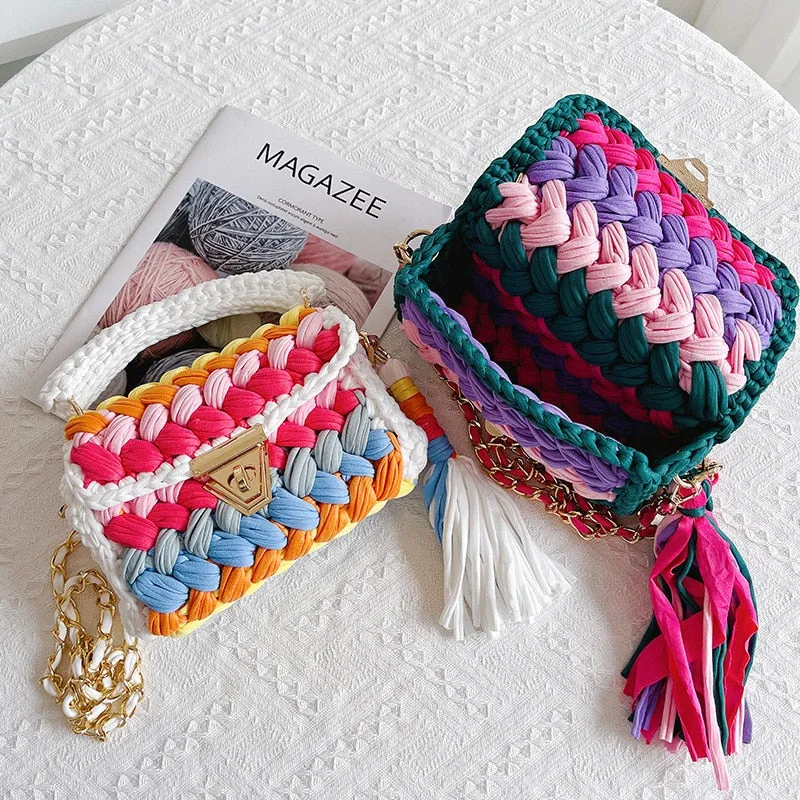 Color Multi  Craft  Beach Hand Bag