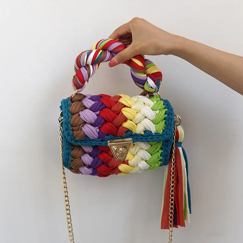 Color Multi  Craft  Beach Hand Bag