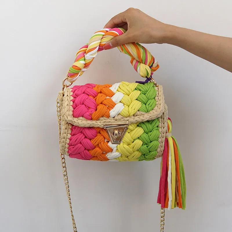 Color Multi  Craft  Beach Hand Bag
