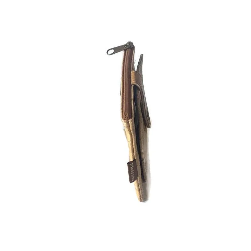 Cork Purse and Card Holder, Cork Wallet and Zip Purse in Brown