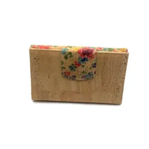 Cork Purse and Vegan Card Wallet for Women in Floral