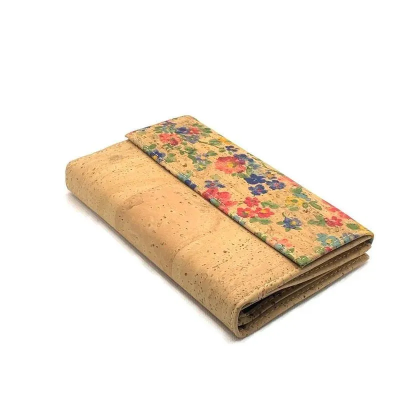 Cork Purse and Vegan Card Wallet for Women in Floral