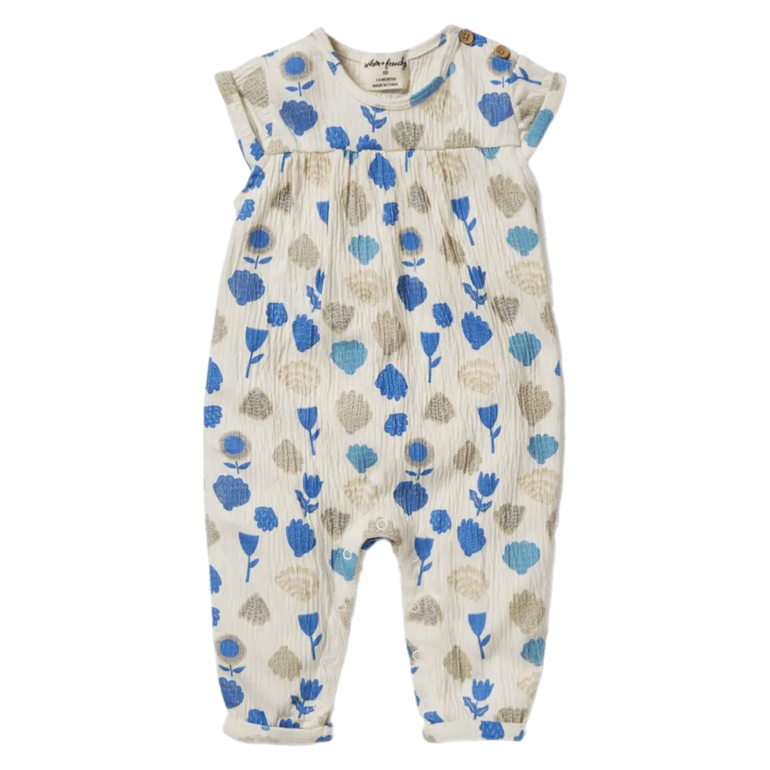 Crinkle Jumpsuit - Ocean Breeze