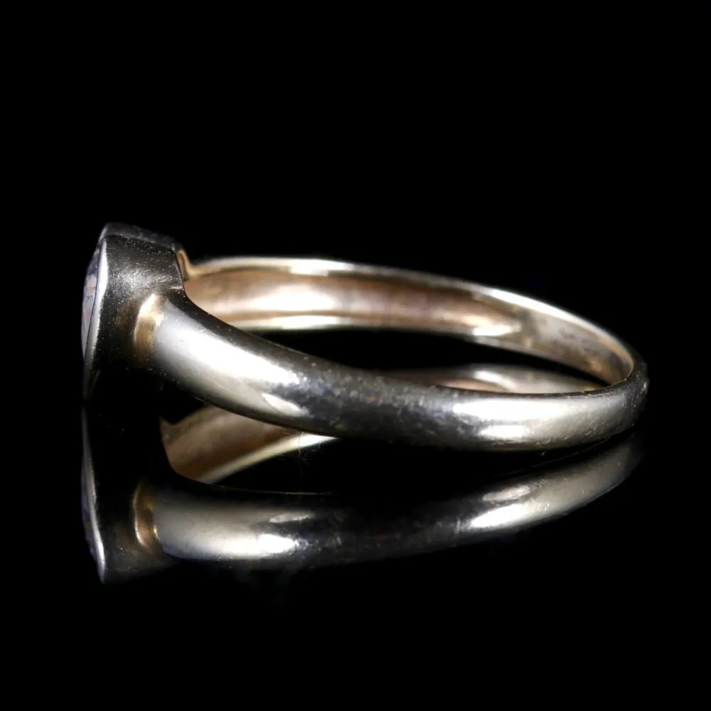 Cubic Zirconia Heart Ring 9Ct Yellow Gold