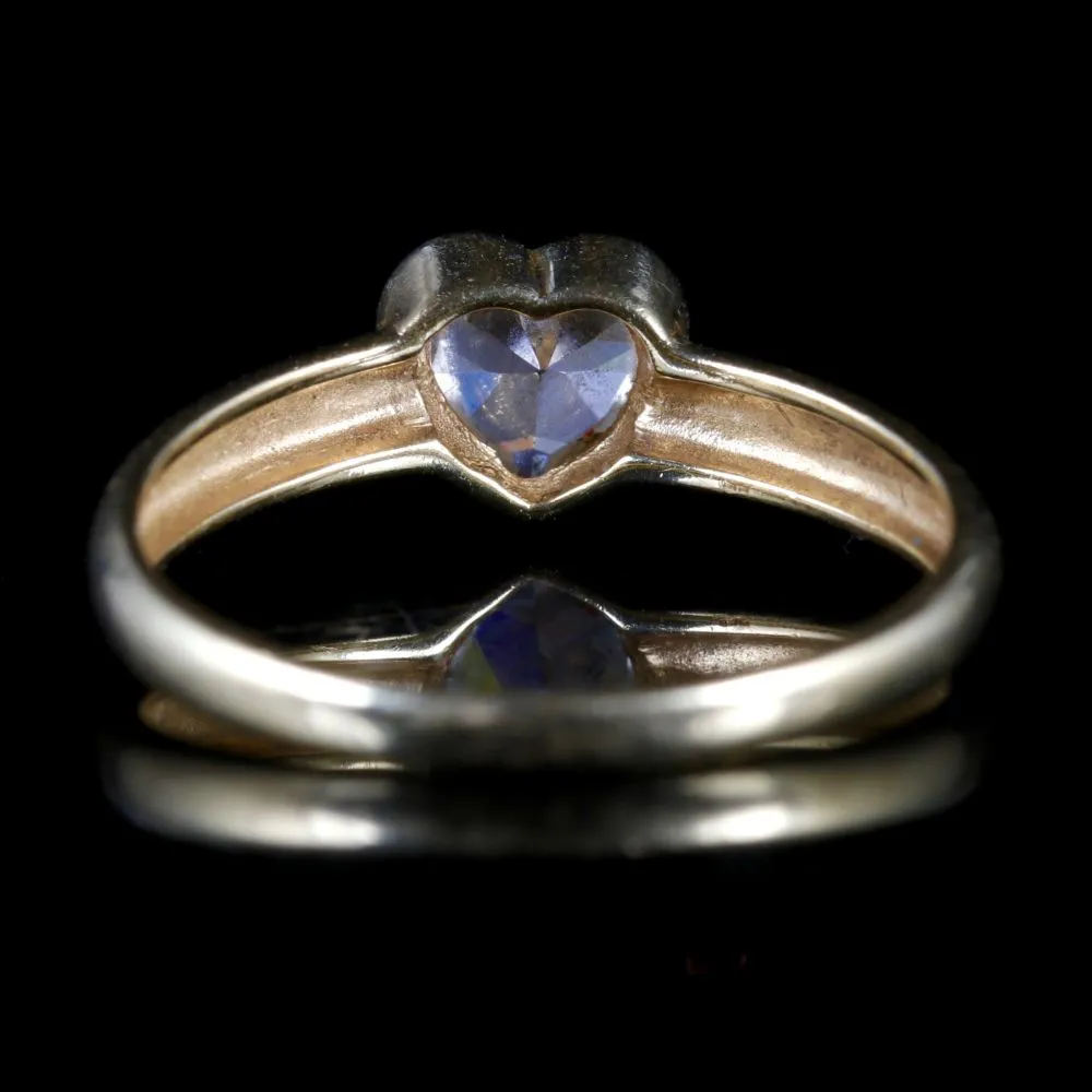 Cubic Zirconia Heart Ring 9Ct Yellow Gold