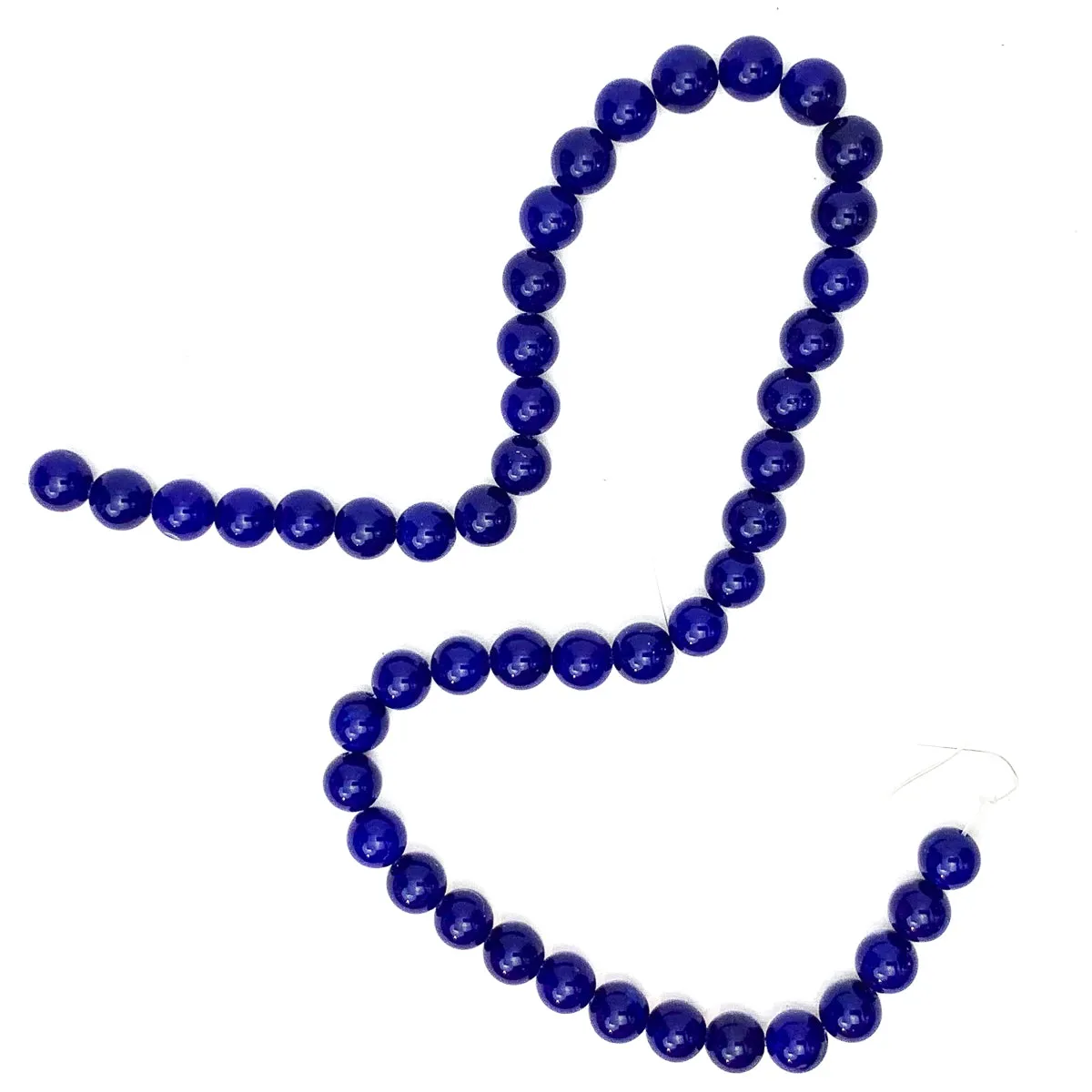 Dark Blue Agate 8mm Smooth Rounds Bead Strand