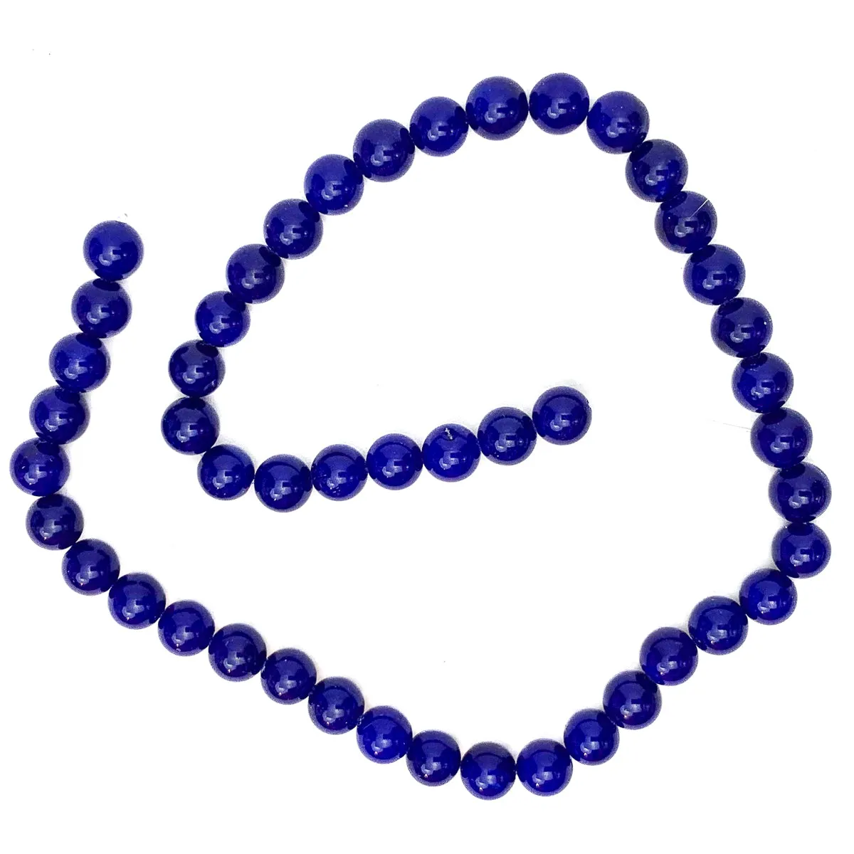Dark Blue Agate 8mm Smooth Rounds Bead Strand