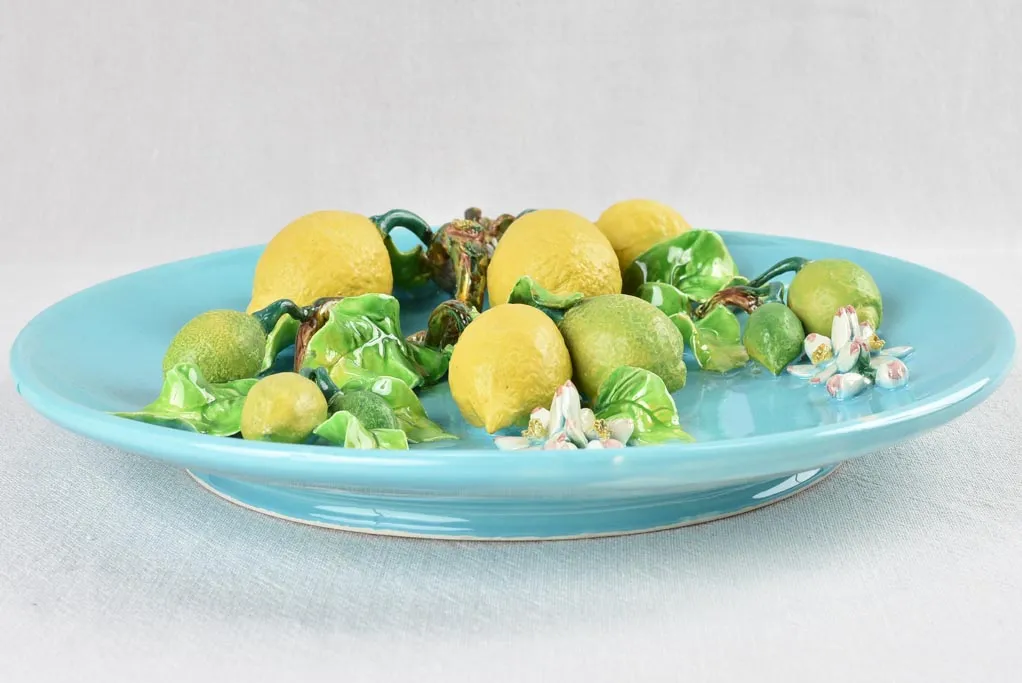 Decorative plate with lemons & blossom 15¼"