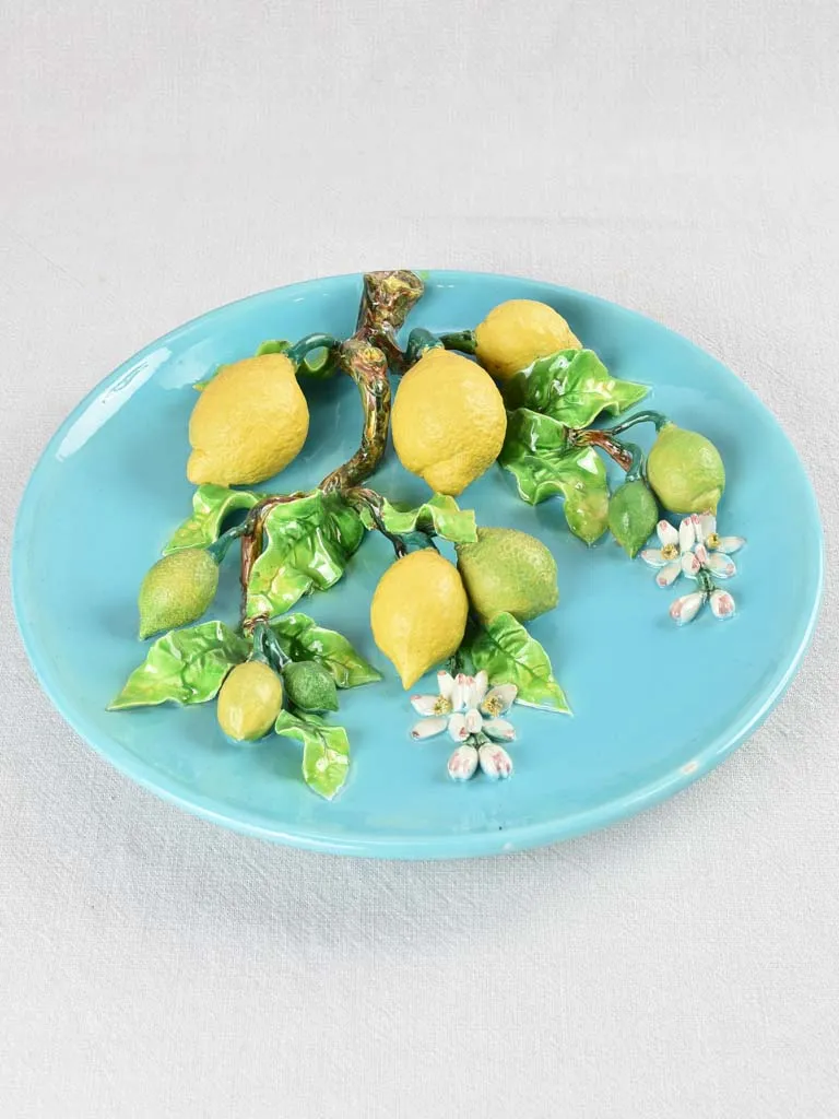 Decorative plate with lemons & blossom 15¼"