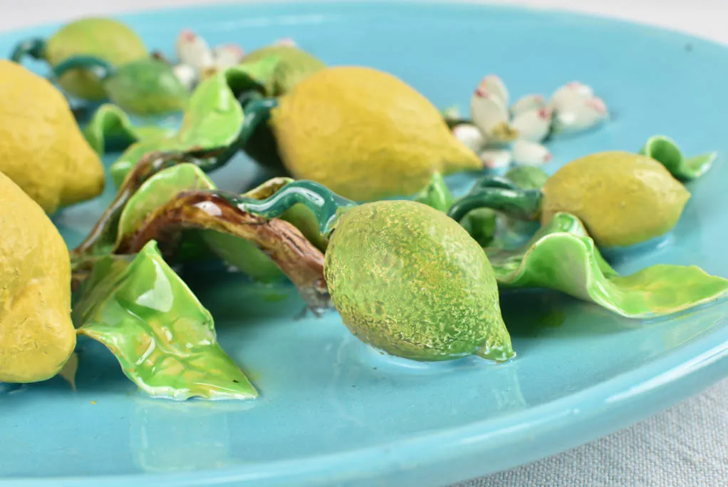 Decorative plate with lemons & blossom 15¼"