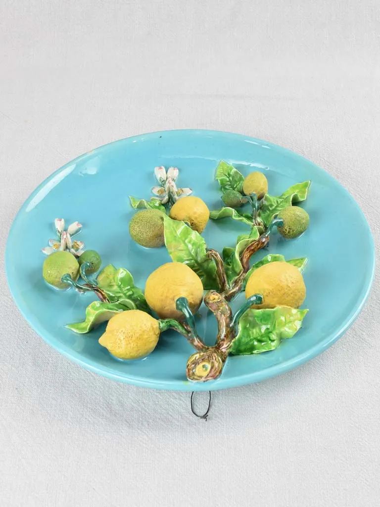 Decorative plate with lemons & blossom 15¼"