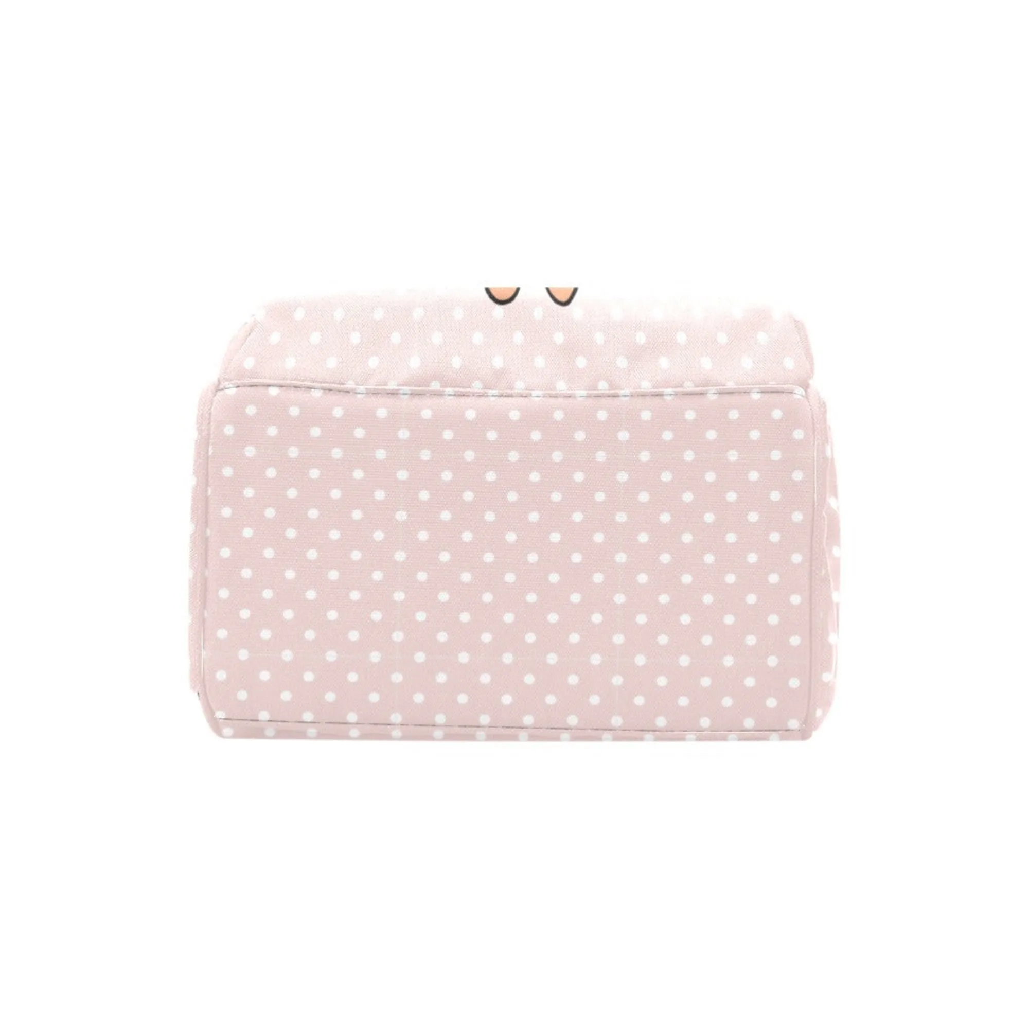 Designer Diaper Bag African American Baby Girl With Bow and Polka Dots