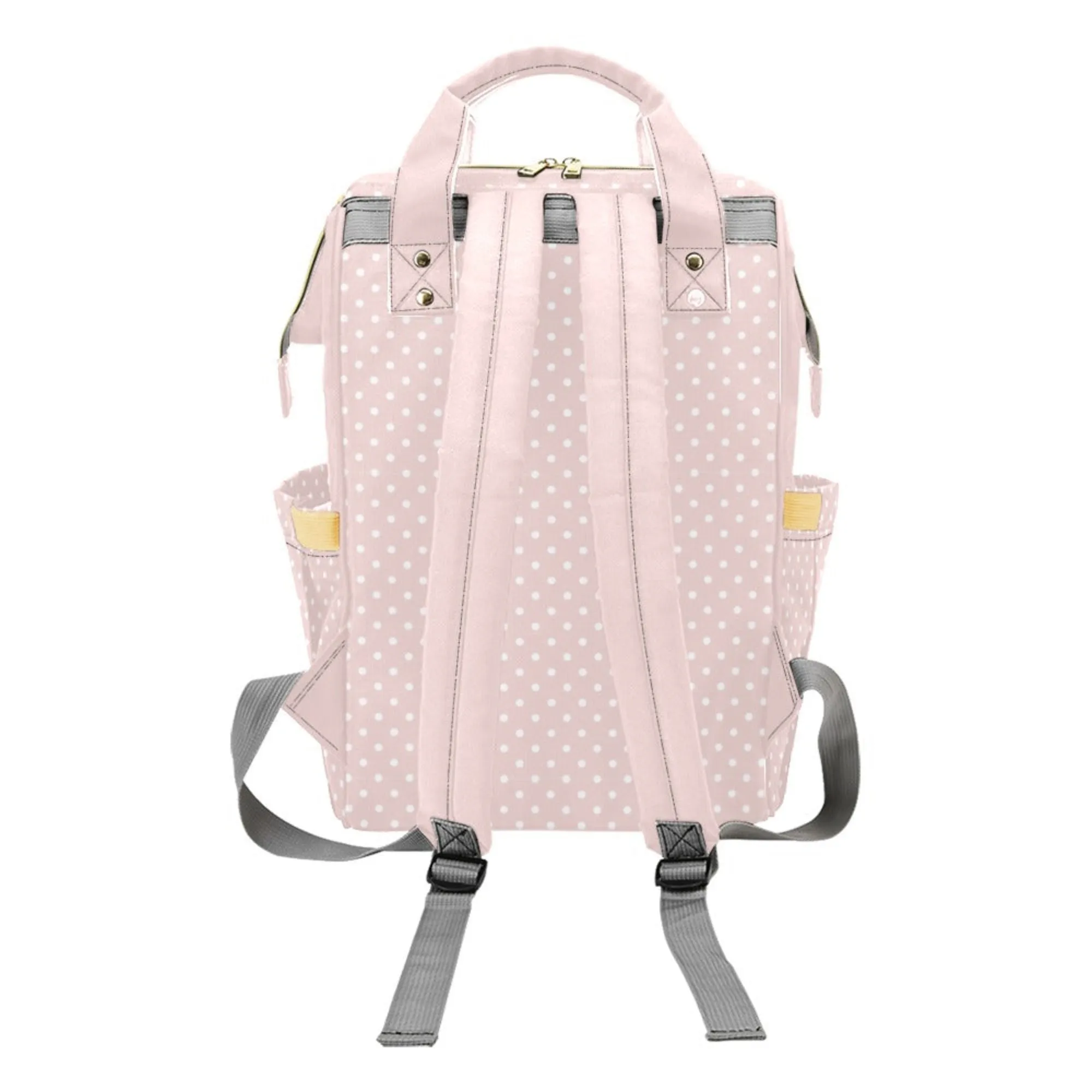 Designer Diaper Bag African American Baby Girl With Bow and Polka Dots