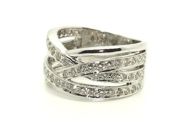Diamond Cross Over Ring