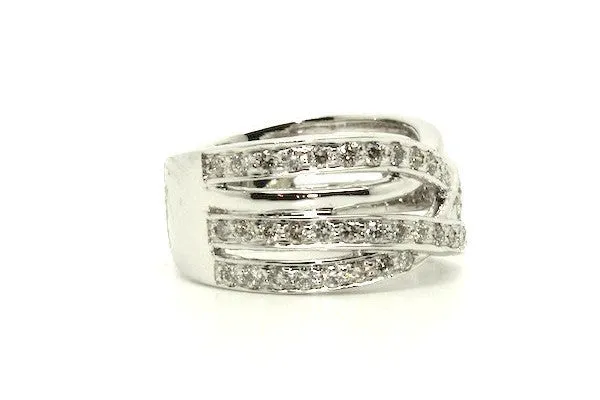 Diamond Cross Over Ring