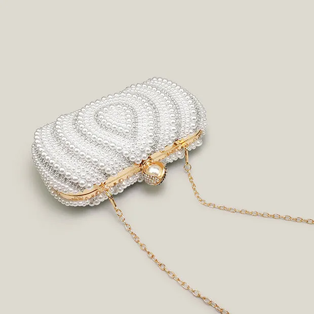 Diamond Pearl High-End Bridal Wedding Women's Clutch Bag