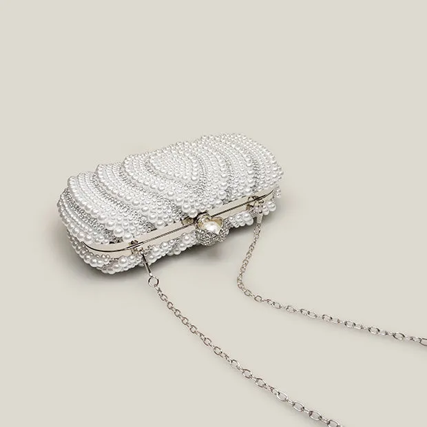 Diamond Pearl High-End Bridal Wedding Women's Clutch Bag