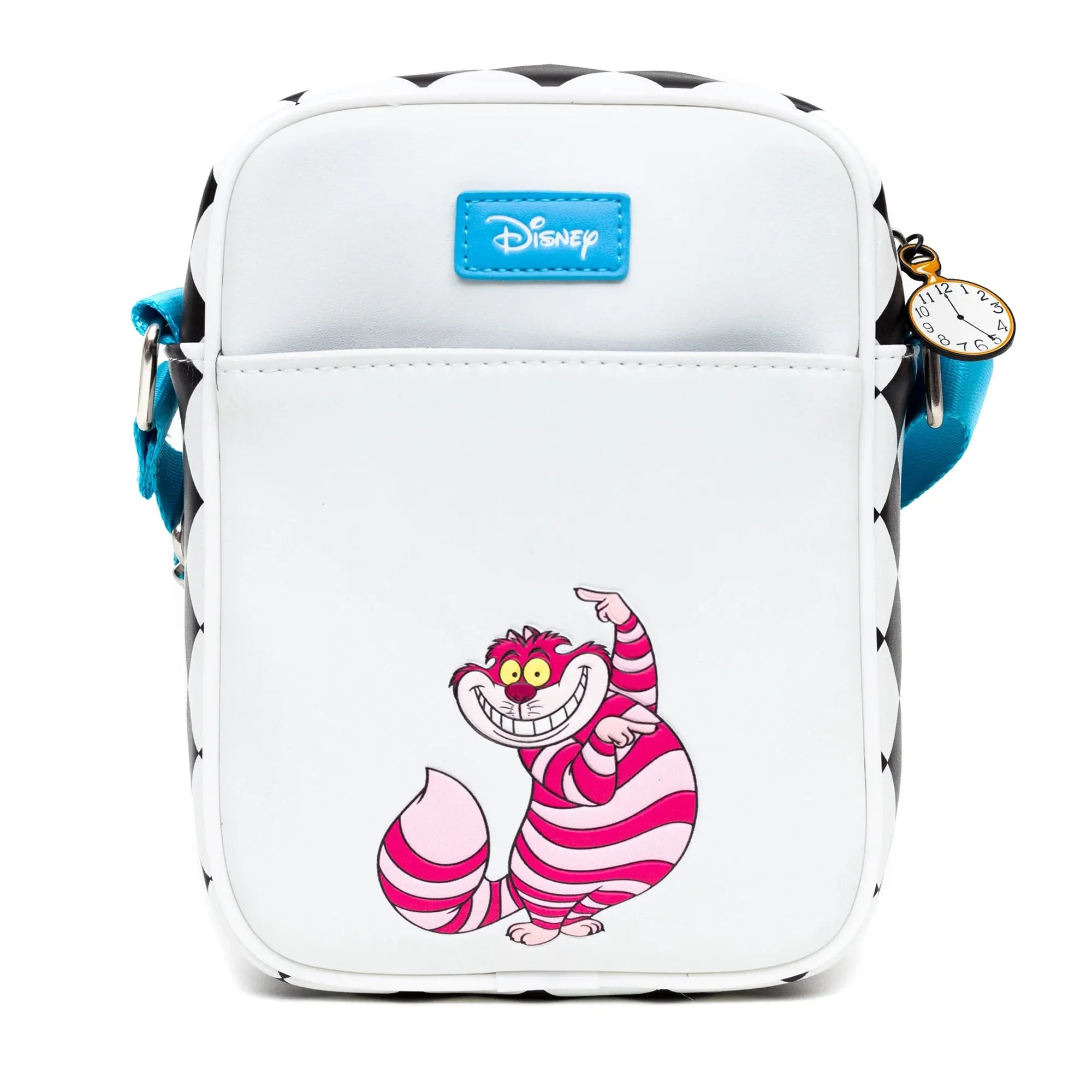 Disney Bag and Wallet Combo, Alice in Wonderland Cards Chesire Cat Clock, Vegan Leather
