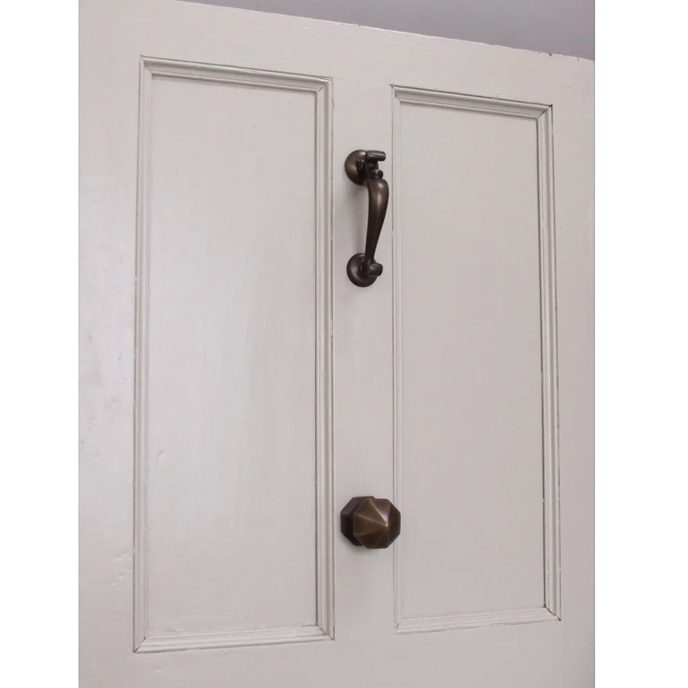 Distressed Antique Brass Pointed Octagonal Door Pull