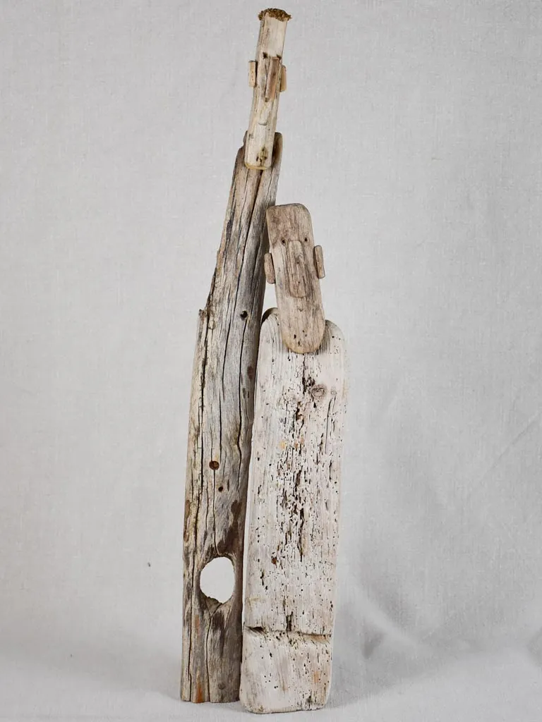 Driftwood totem sculpture by JP Dreano - 2 characters 21¾"
