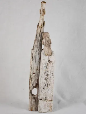 Driftwood totem sculpture by JP Dreano - 2 characters 21¾"