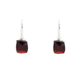 Earrings - Dangle Garnet Sterling Silver