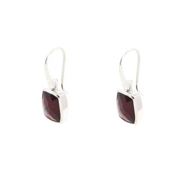Earrings - Dangle Garnet Sterling Silver
