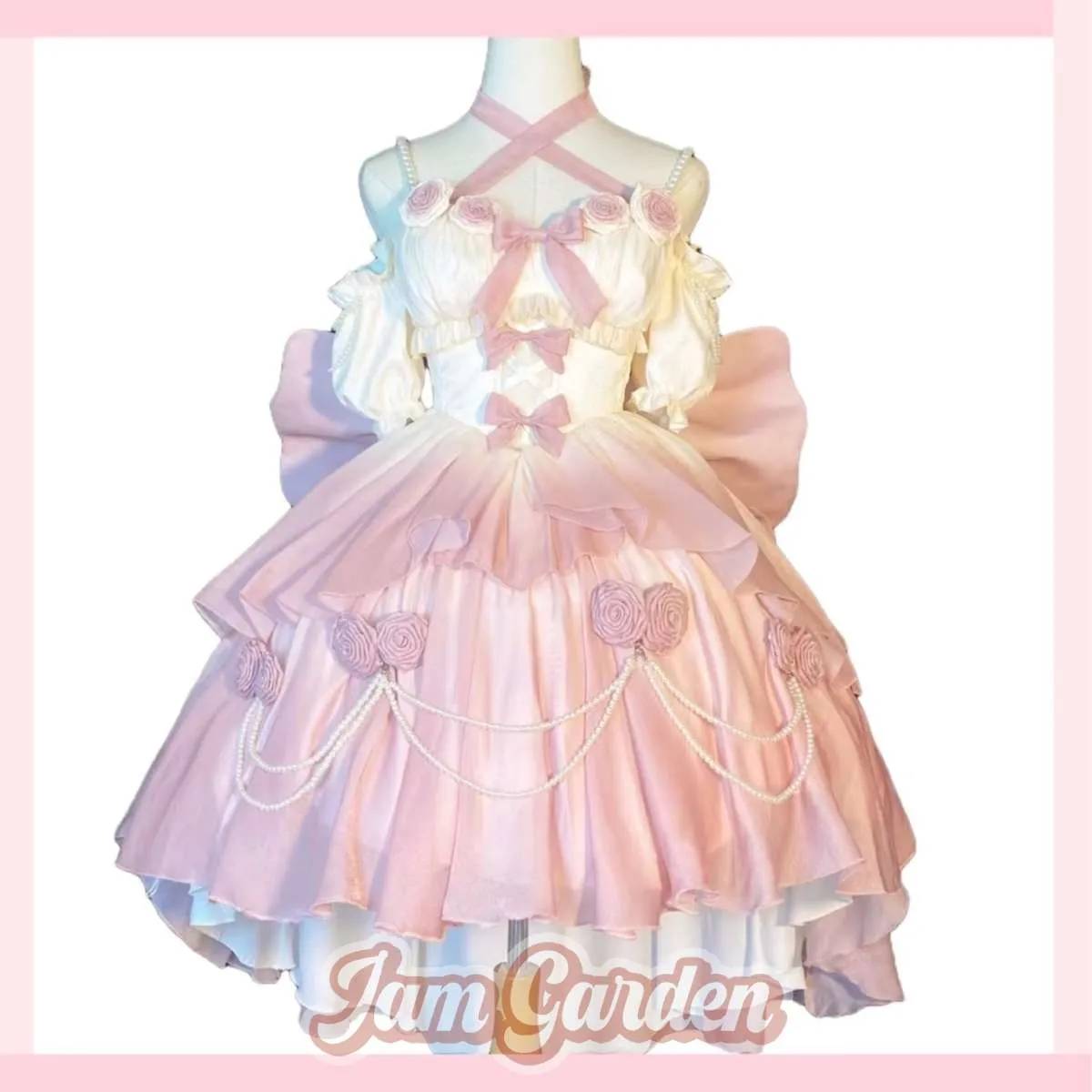 Elegant And Light Wedding Hollow Lolita Skirt With Short Front And Long Back