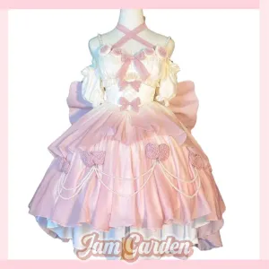 Elegant And Light Wedding Hollow Lolita Skirt With Short Front And Long Back