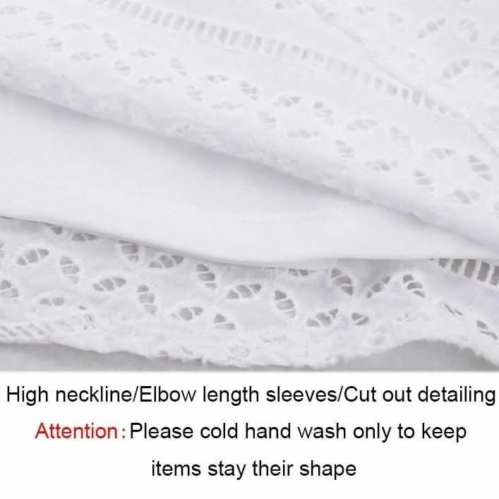 Elegant Half sleeve hollow out lace dress