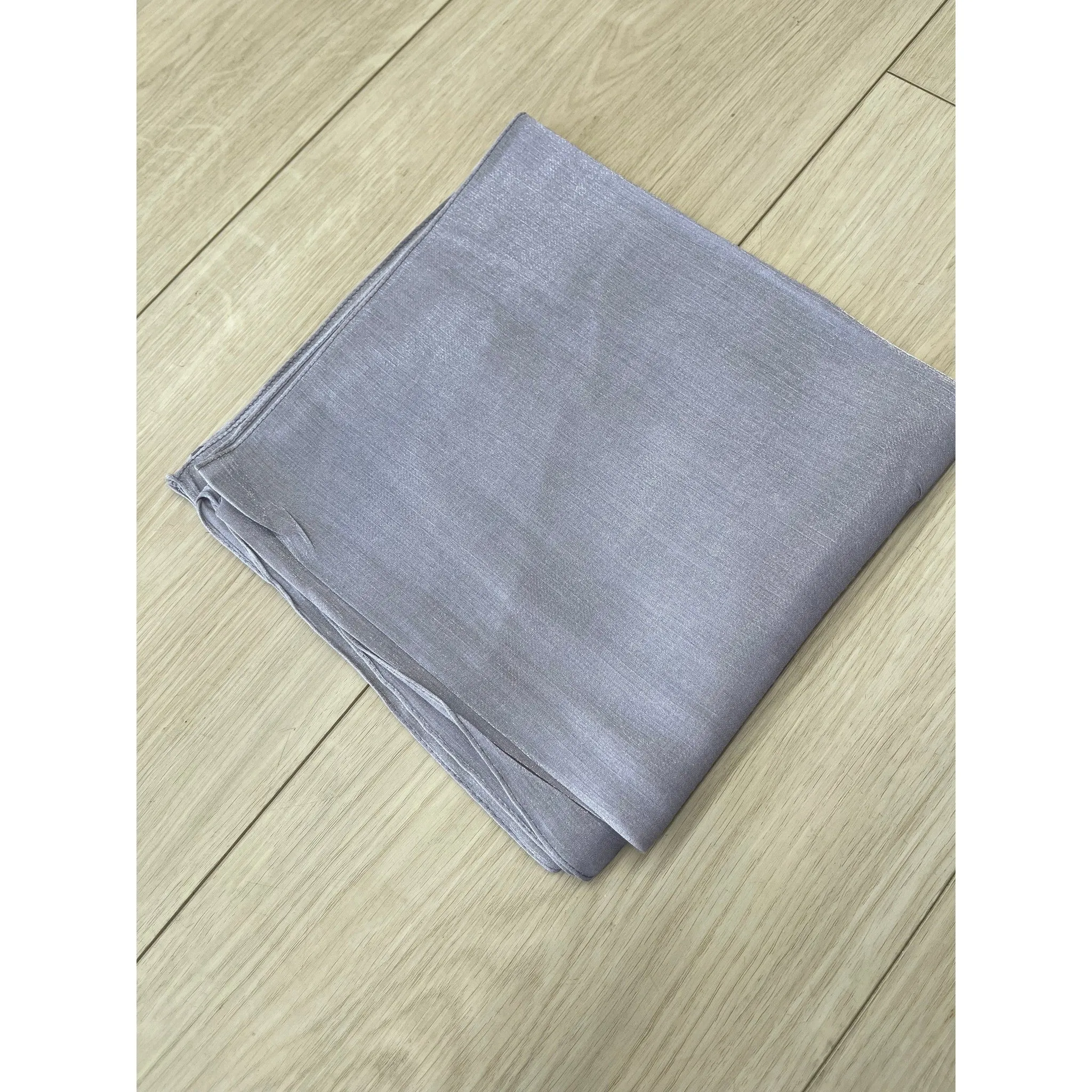 Elegant Metallic Square Headscarf - Light Silver