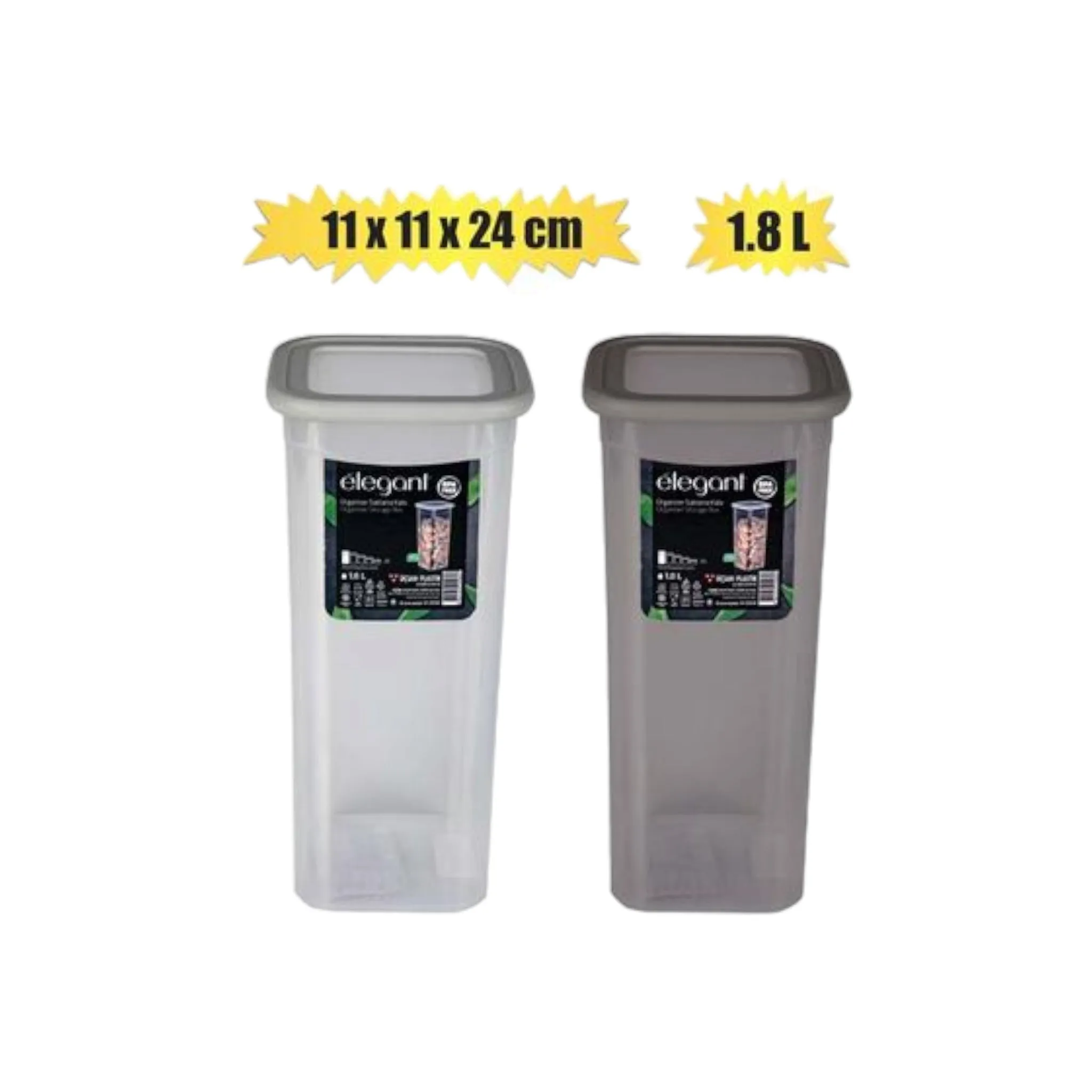 Elegant Pantry Storage Cannister Elegant 1.8L 11x11x24cm