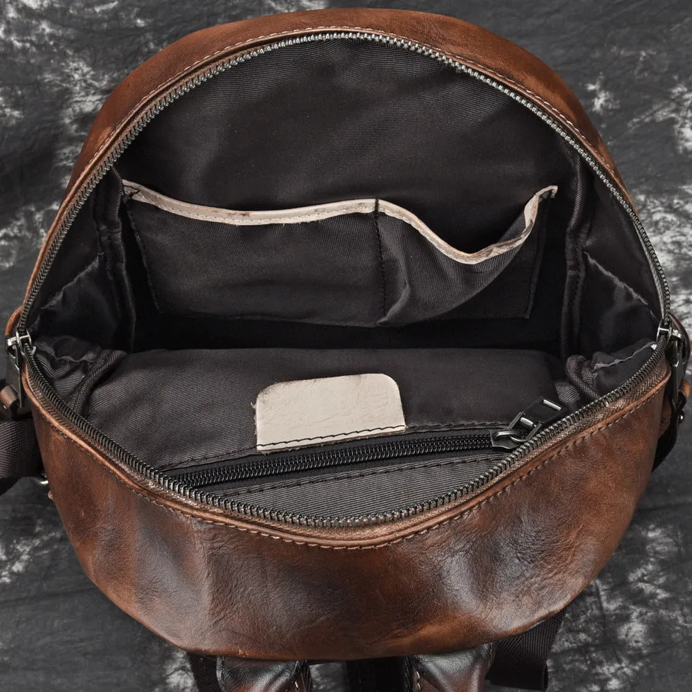 Elegant Womens Vintage Leather Backpack Bags Bookbag Purse for Women