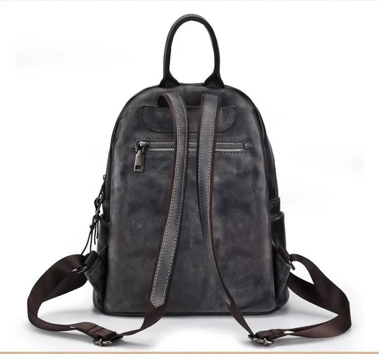Elegant Womens Vintage Leather Backpack Bags Bookbag Purse for Women