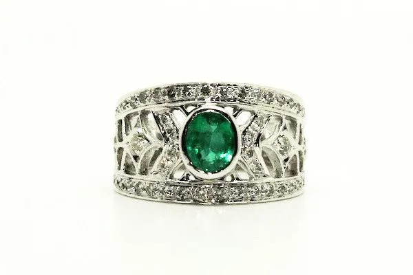 Emerald & Diamond Jali Ring AD No. 0311