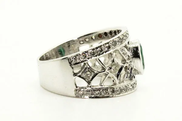 Emerald & Diamond Jali Ring AD No. 0311