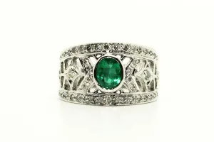 Emerald & Diamond Jali Ring AD No. 0311
