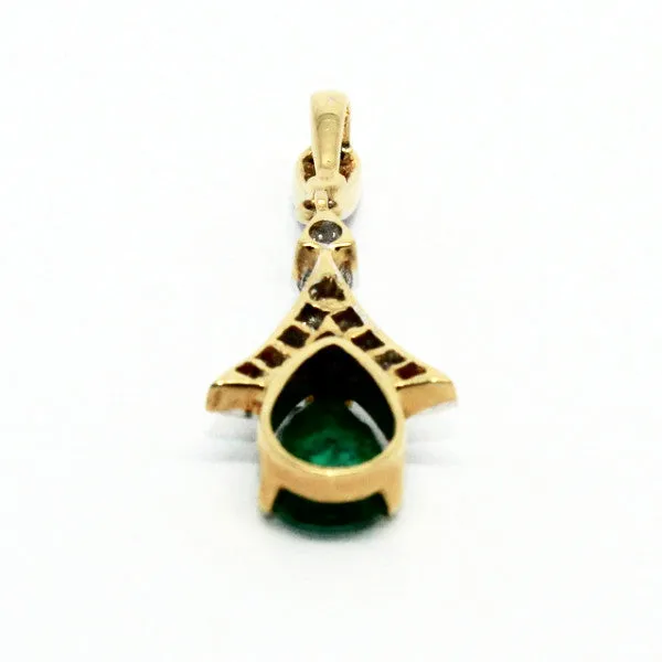 Emerald And Diamond Split-cart Pendant Ad No.0590