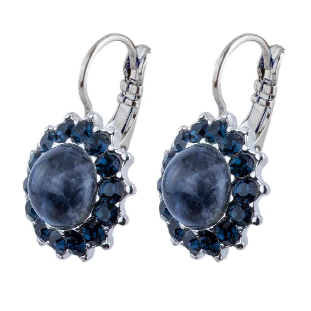 Extra Luxurious Rosette Leverback Earrings in "Nightfall" *Custom*