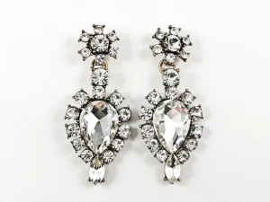 Fancy Elegant Antique Gold Tone Drop Fashion Earrings